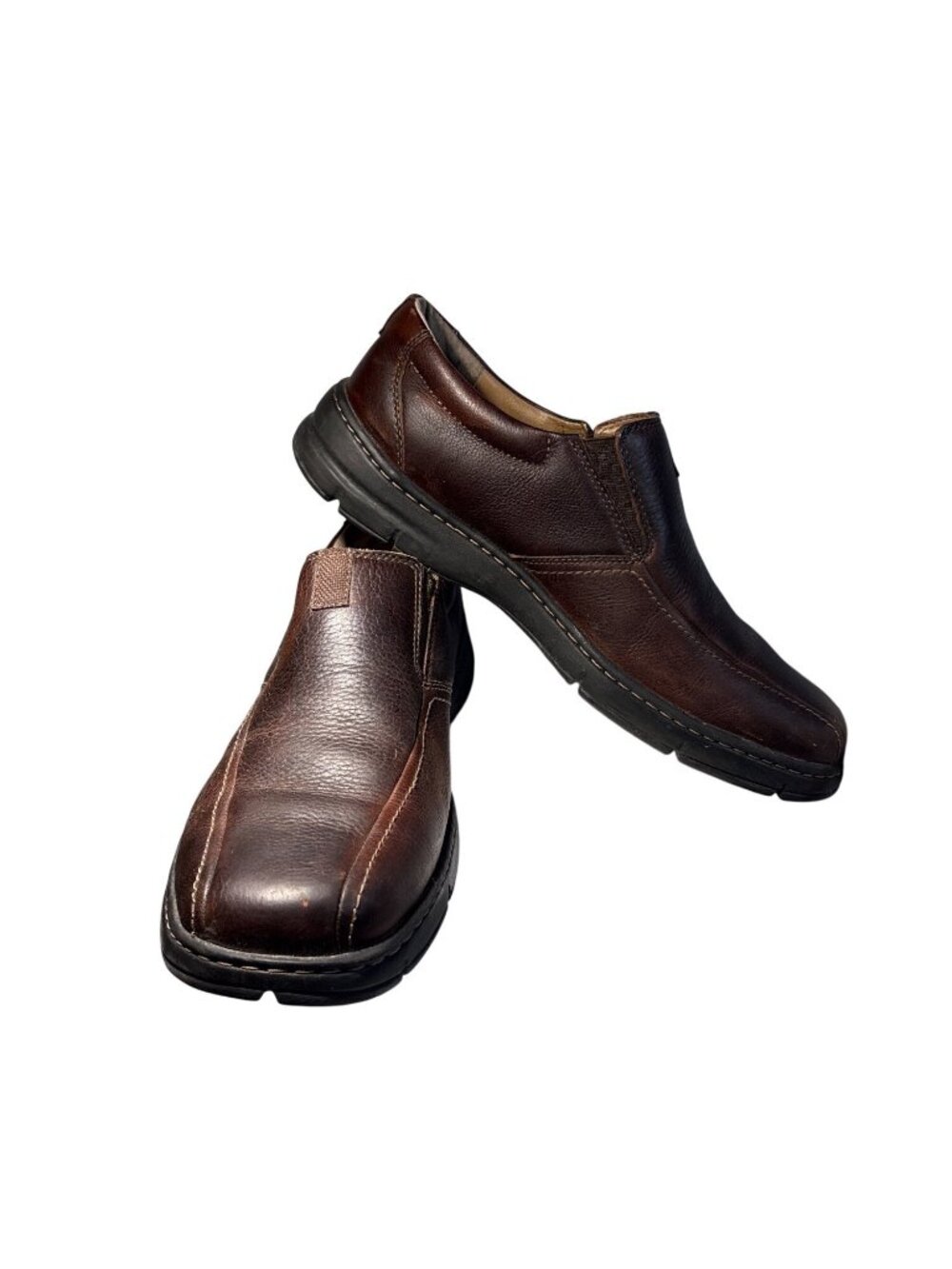 Clarks Brown Leather Slip On Shoes For Men Size 11M 86205